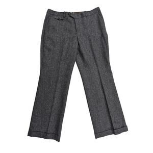 NWT Eddie Bauer Blakely Fit Black/White Wool Tweed Trouser lined Sz 16